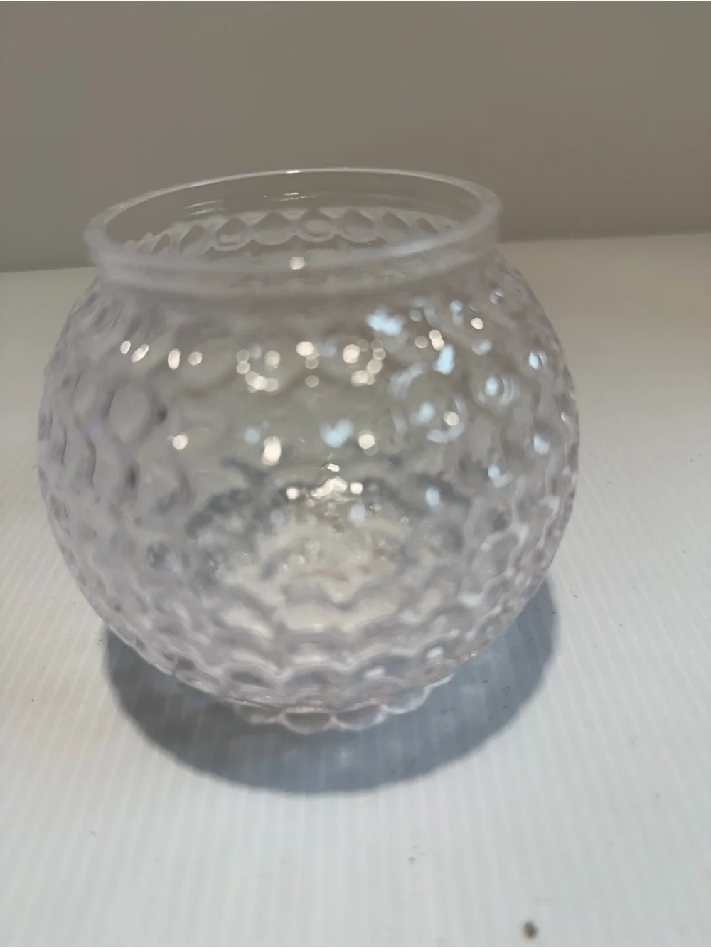 Vintage Clear Golf Ball Glass Votive Candle Holder / Fairy Lamp Shade